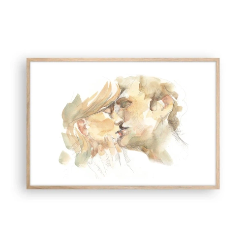 Poster in light oak frame - The Missing Half? - 91x61 cm