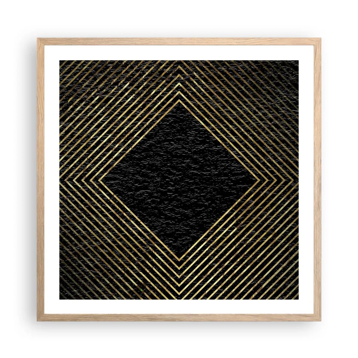 Poster in light oak frame - Geometry Glamour Style - 60x60 cm