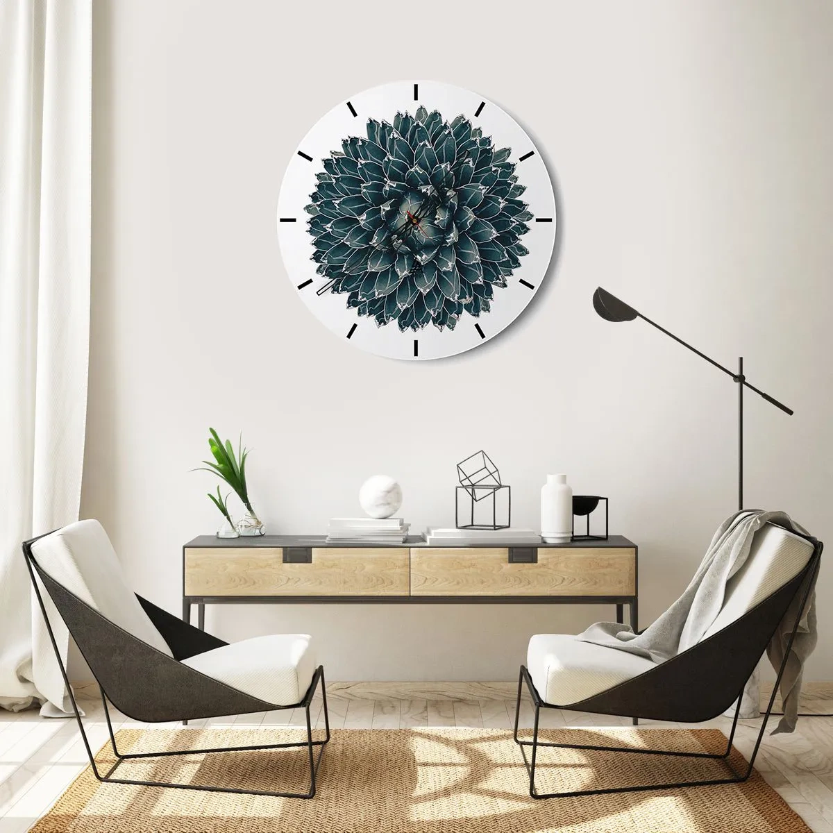 Wall clock - Clock on glass - Star of the Desert - 40x40 cm