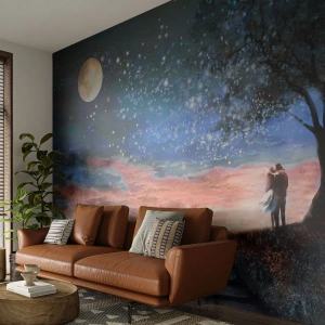 Self-Adhesive Photo Wallpaper Deluxe Sticker - Starry Spectacle - Abstraction, Landscape, Couple of lovers - 450x315 cm