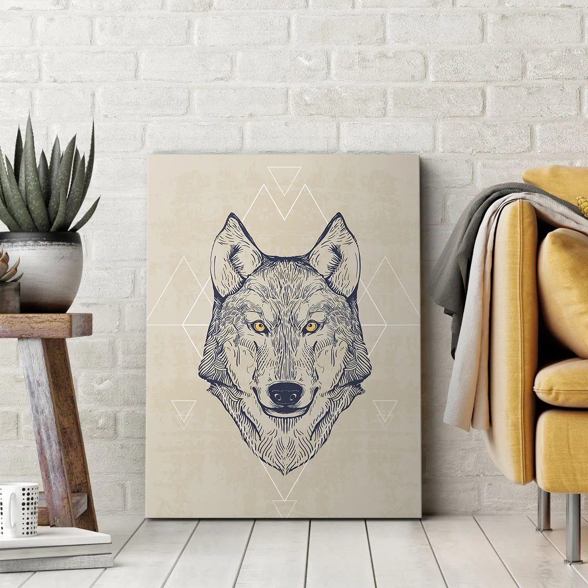 Canvas picture - Alpha with a Piercing Eyes - 65x120 cm