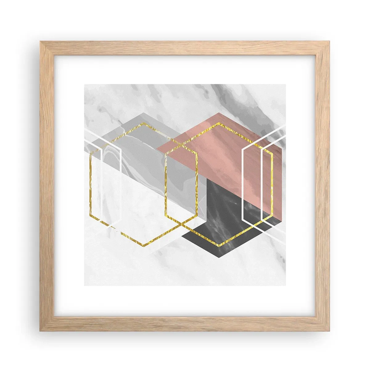 Poster in light oak frame - Chain Composition - 30x30 cm