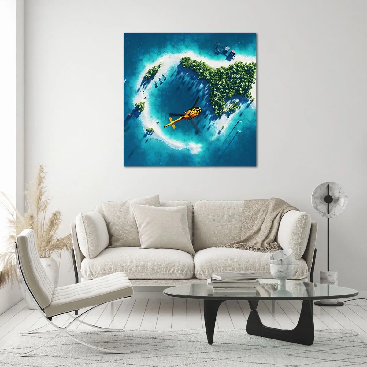 Glass picture - Get Yourself an Island - 60x60 cm