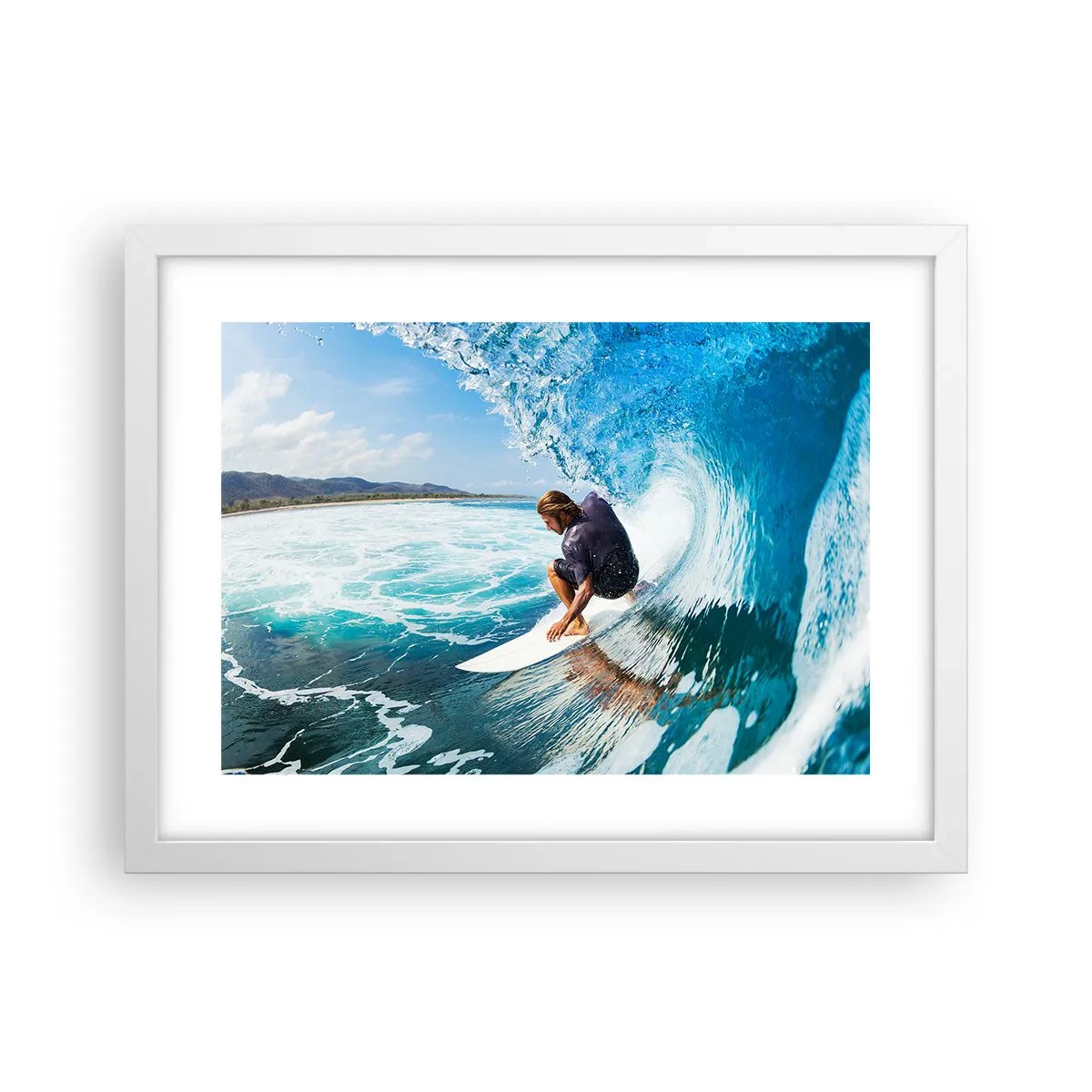 Poster in white frmae - Dancing with Waves - 40x30 cm