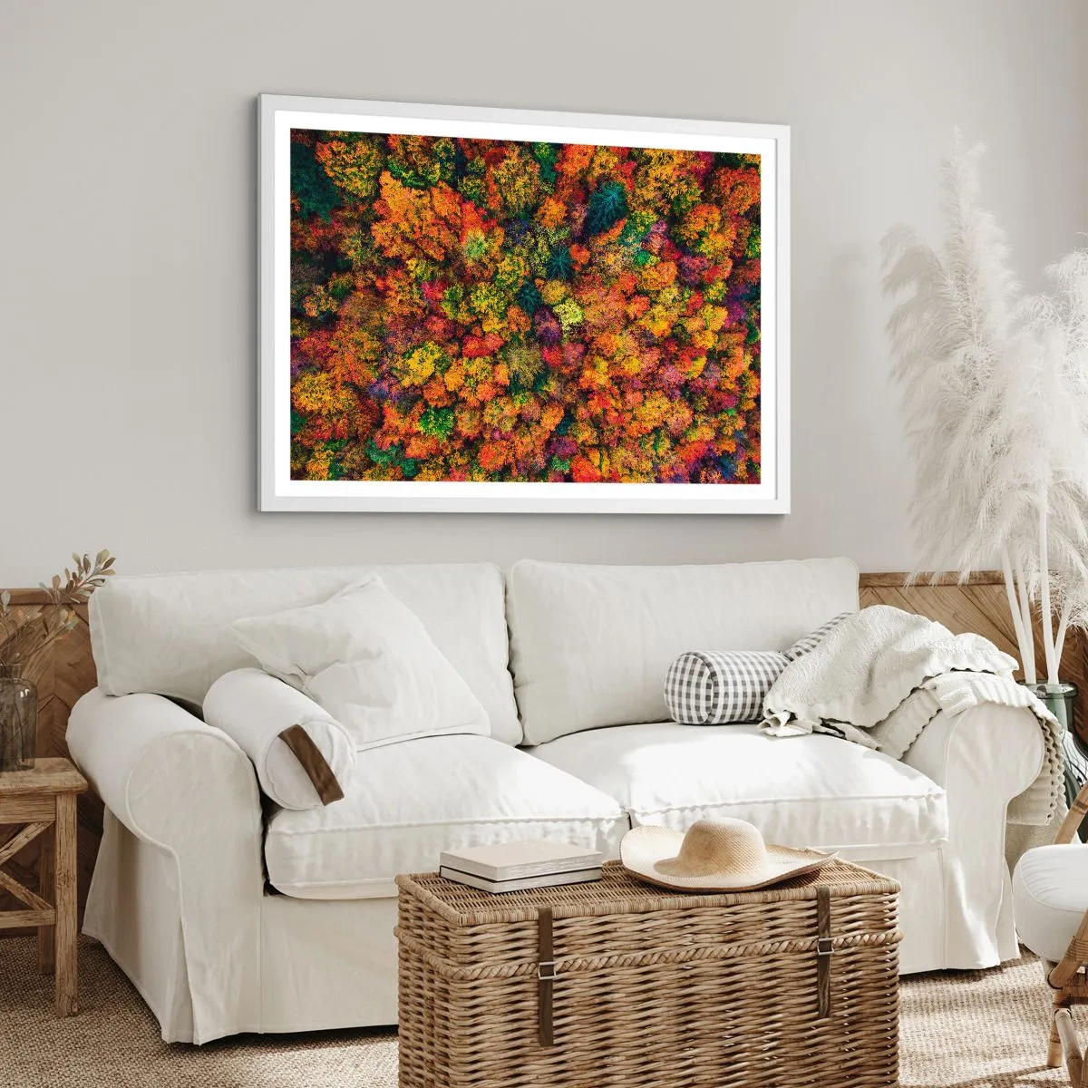 Poster in white frmae - Bouquet of Autumn Flowers - 70x50 cm