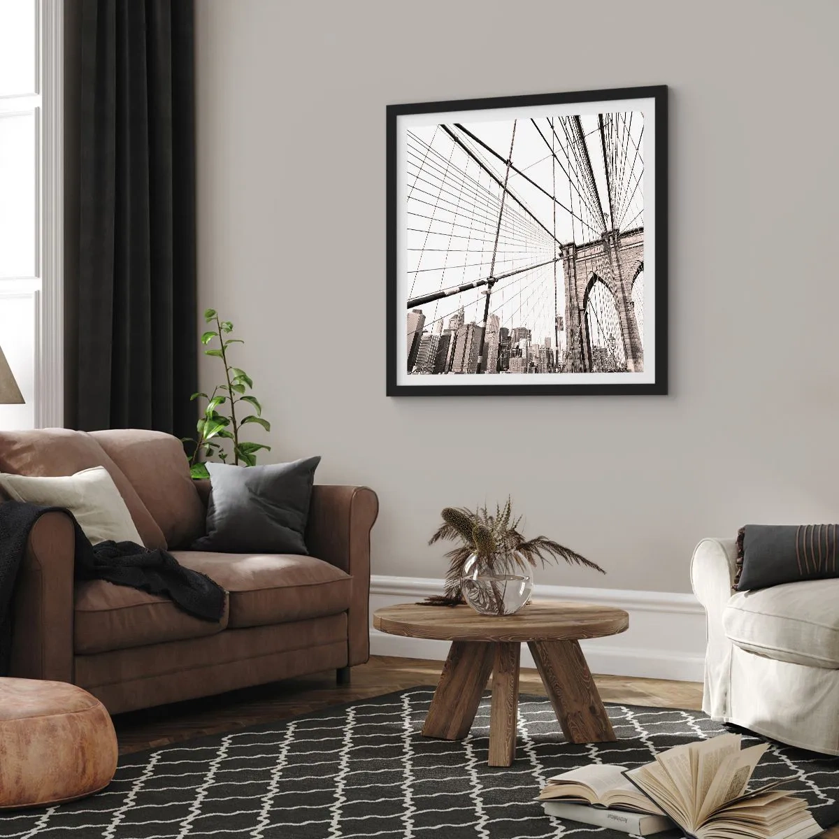 Poster in black frame - New York Cathedral - 30x30 cm