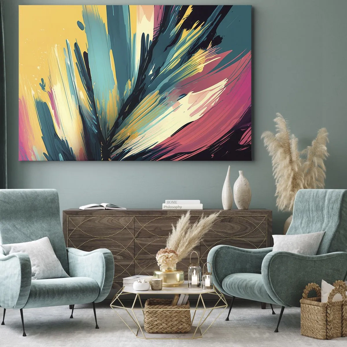 Canvas picture - Composition -Explosion of Joy - 100x70 cm
