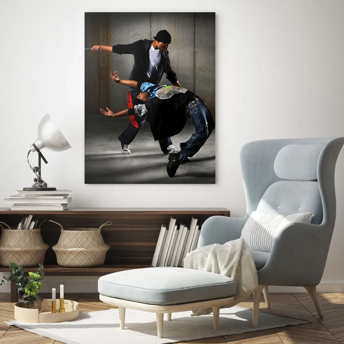 Glass picture - Dancing with Street Wind - 70x100 cm