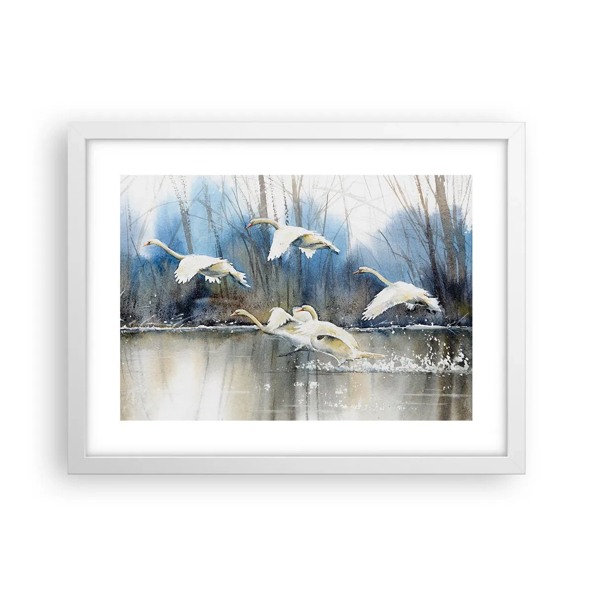 Poster in white frmae - Like in a Fairy Tale about Wild Swans - 40x30 cm