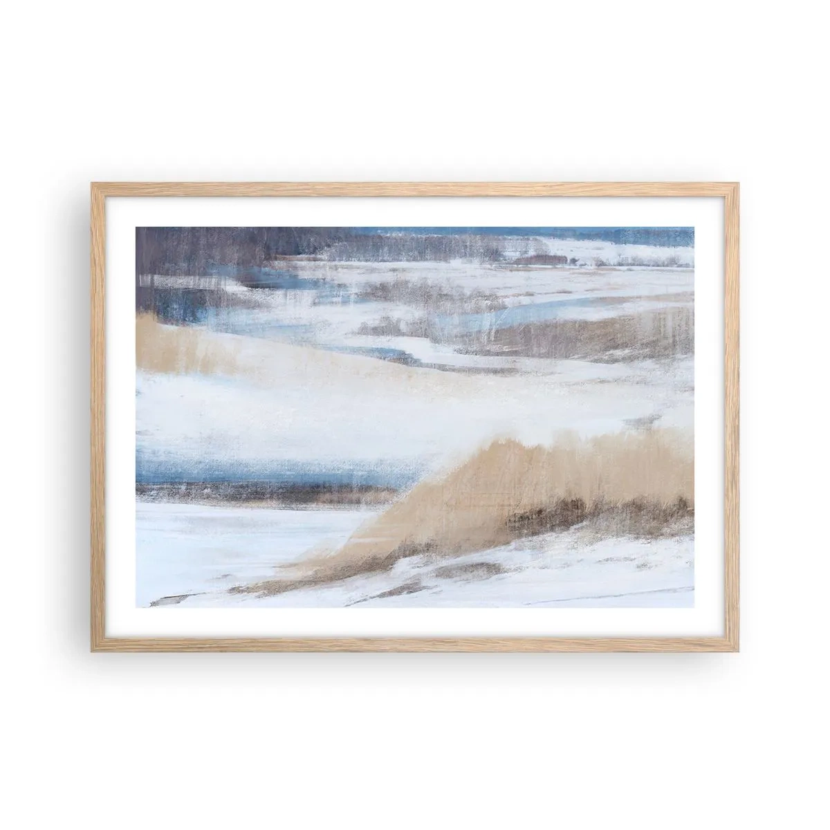 Poster in light oak frame - Winter Composition - 70x50 cm