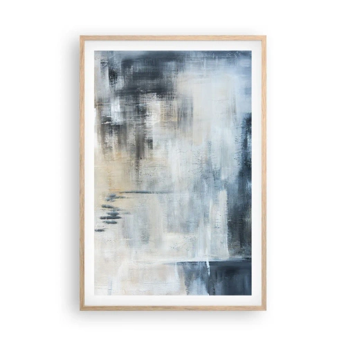 Poster in light oak frame - Behind the Curtain of Blue - 61x91 cm