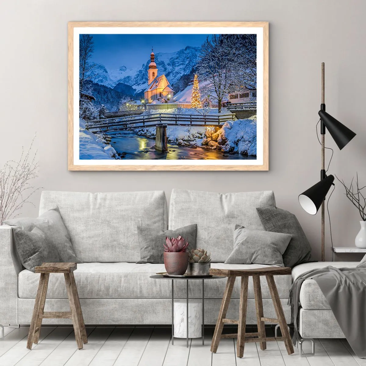 Poster in light oak frame - Spirit of Christmas - 40x30 cm