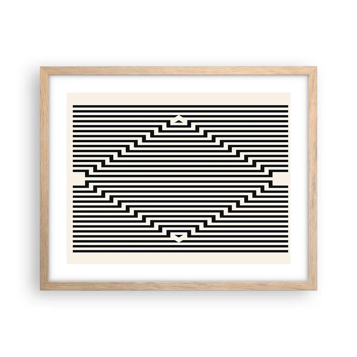 Poster in light oak frame - Geometrical Illusion - 50x40 cm