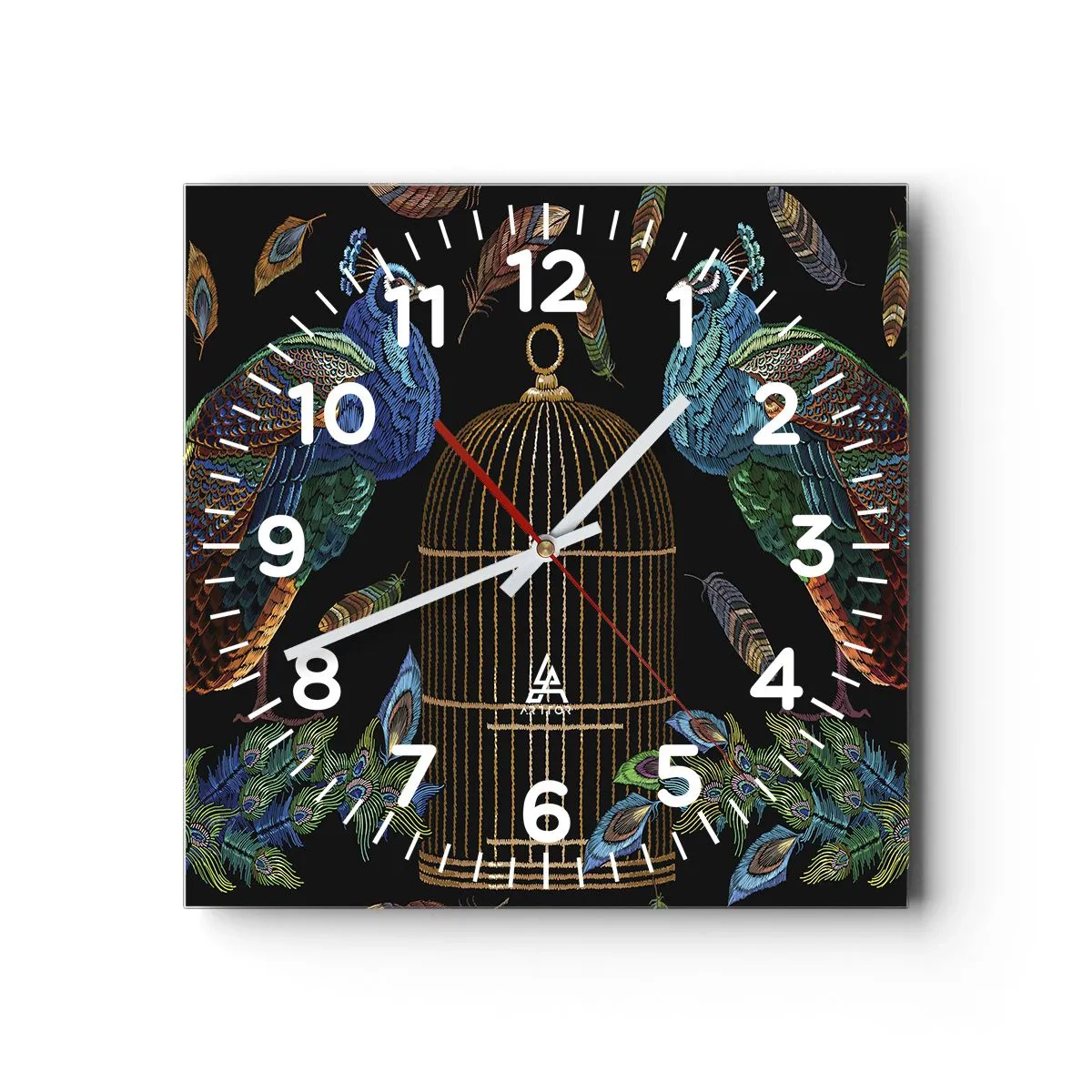 Wall clock - Clock on glass - In Royal Robes - 30x30 cm