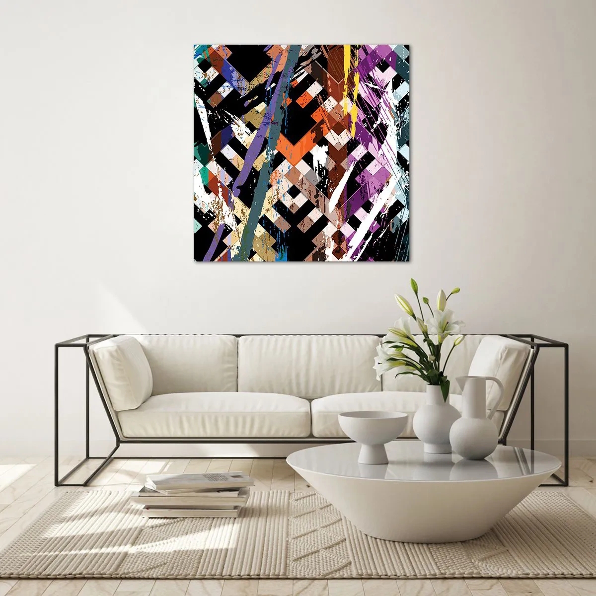 Glass picture - Squared - 30x30 cm