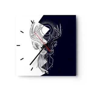 Wall clock - Clock on glass - Struggle and Unity of the Opposites - 40x40 cm