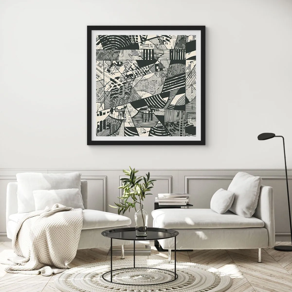 Poster in black frame - Dynamics of Contemporaneity - 40x40 cm