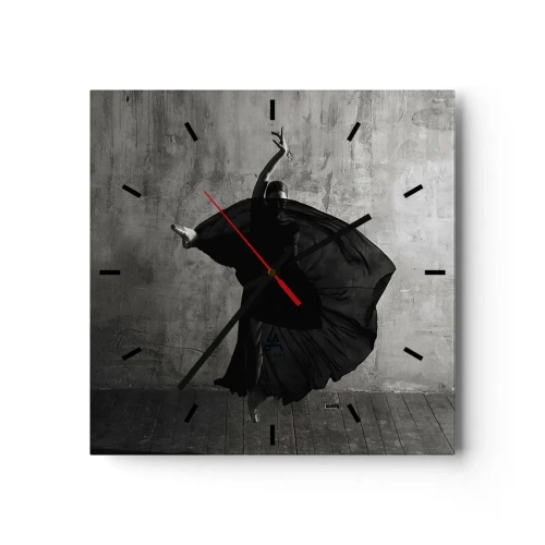 Wall clock - Clock on glass - Full of Passion - 30x30 cm