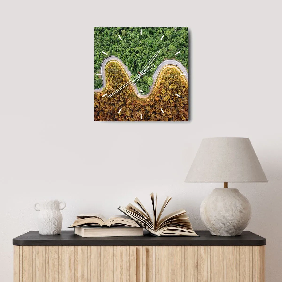 Wall clock - Clock on glass - Borders and Breakthroughs - 30x30 cm
