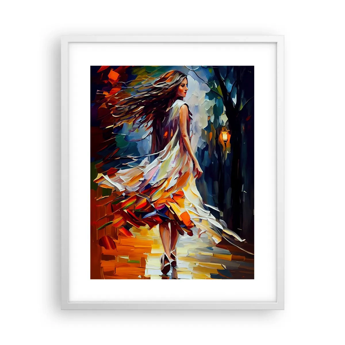 Poster in white frmae - Autumn Girl - 40x50 cm