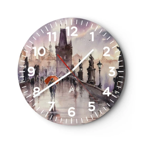 Wall clock - Clock on glass - Peaople Don't Change - 40x40 cm