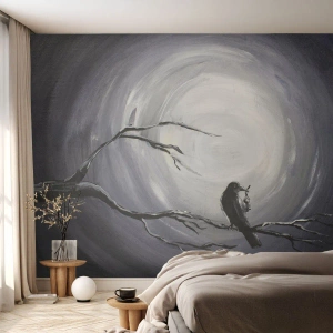 Custom Wallpaper Premium Canvas - Key to the Secret of the Night - Abstraction, Crow, Bird