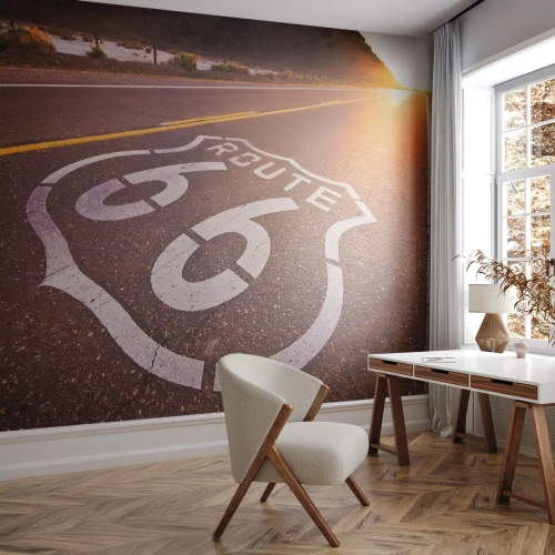 Self-Adhesive Photo Wallpaper Deluxe Sticker - Famous Route 66 - USA, Automotive, Route 66 - 100x70 cm