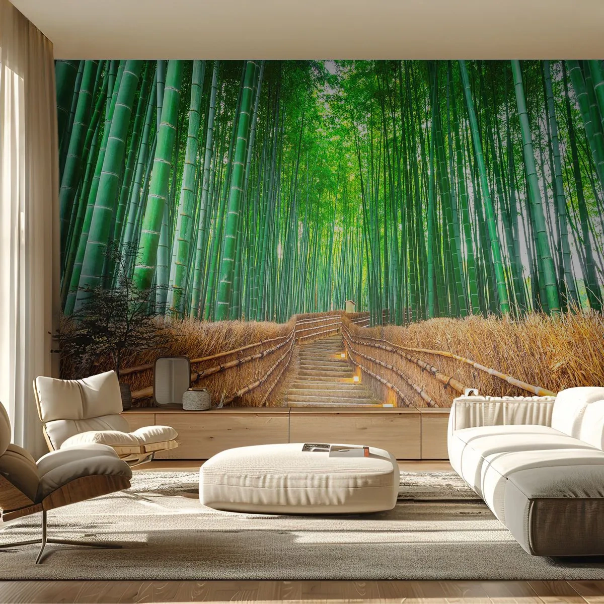 Self-Adhesive Photo Wallpaper Deluxe Sticker - Essence of Asian Nature - Bamboo, Bamboo Forest, Nature - 250x175 cm