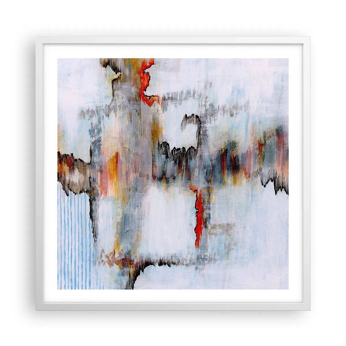 Poster in white frmae - With a Stick on Water - 60x60 cm