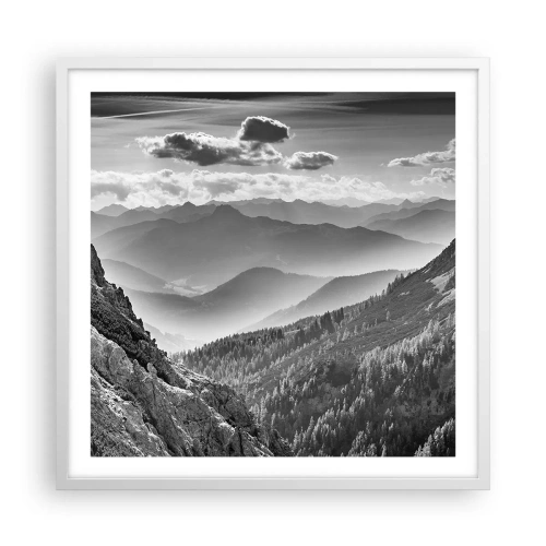 Poster in white frmae - All the Way to the Horizon - 60x60 cm