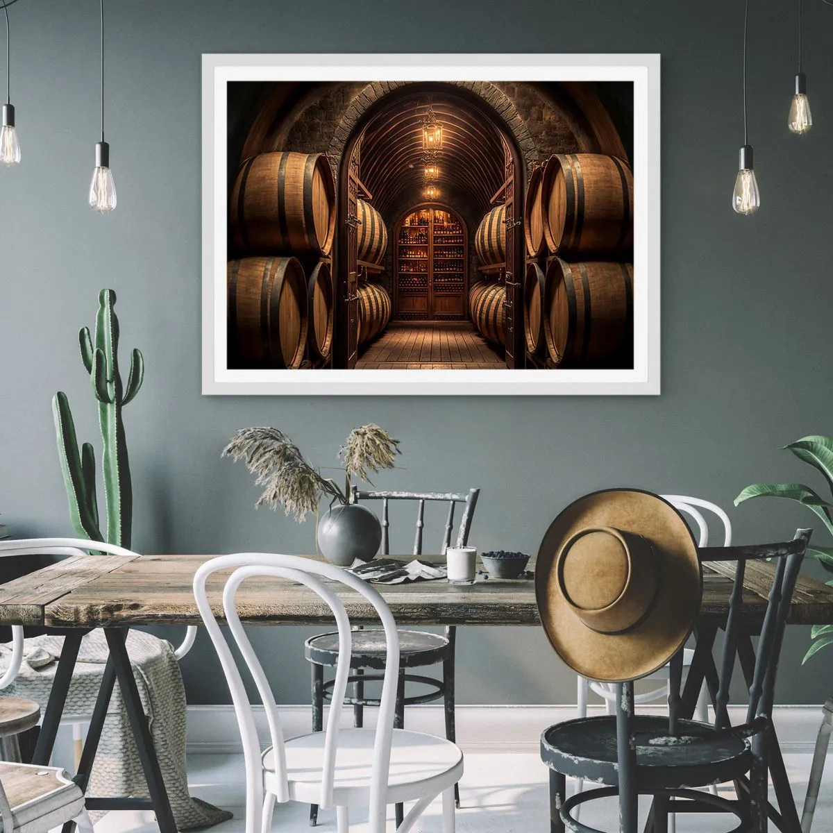 Poster in white frmae - Atmospheric Cellar - 100x70 cm