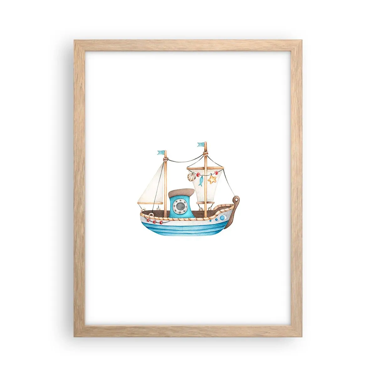 Poster in light oak frame - Ahoy, Adventure! - 30x40 cm