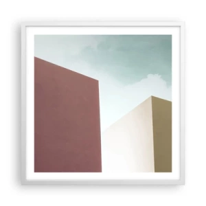 Poster in white frmae - Geometry of a Sunny summer - 60x60 cm