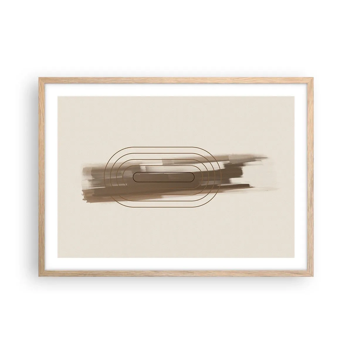 Poster in light oak frame - Blast of Grey - 70x50 cm