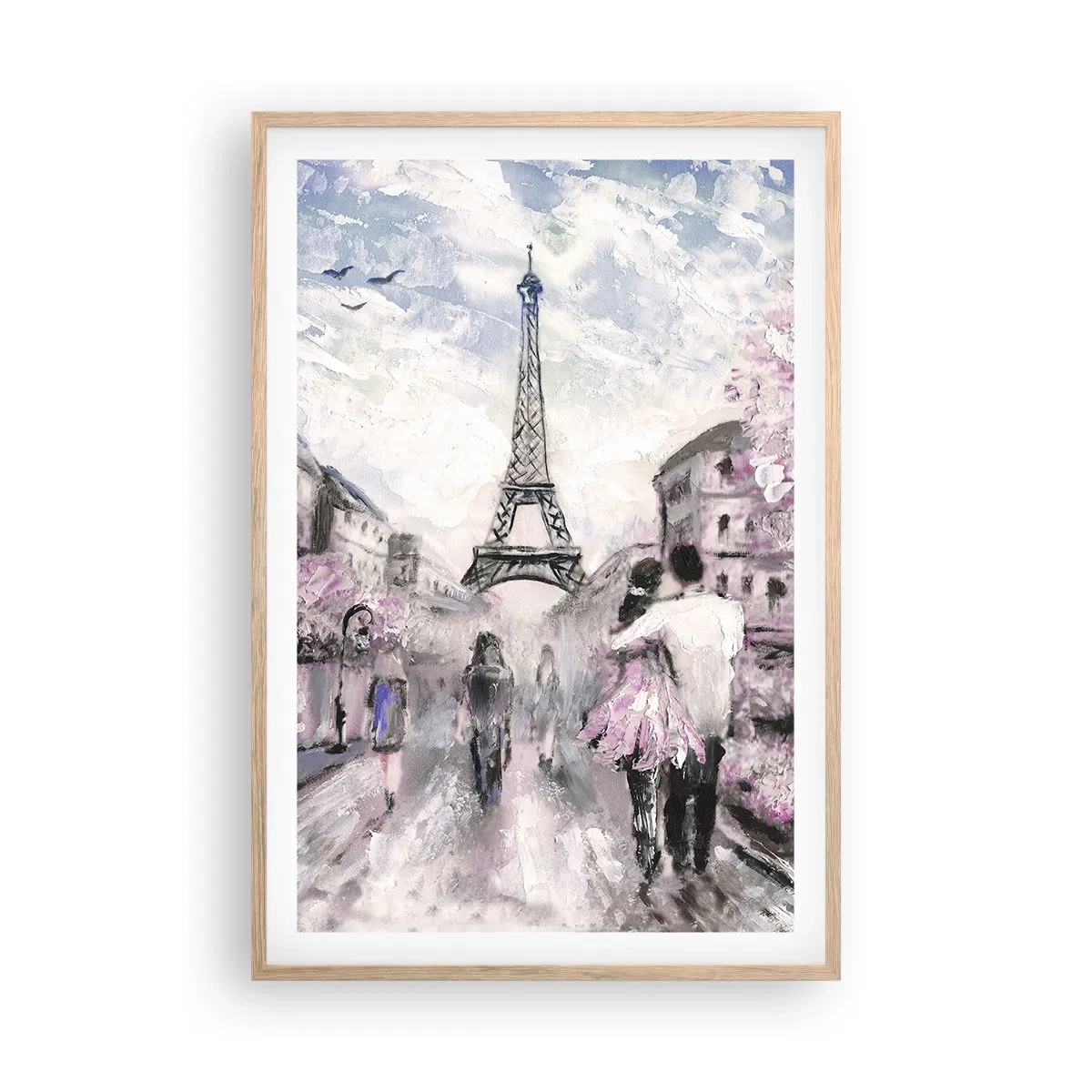 Poster in light oak frame - If You Were To Fall In Love - 61x91 cm