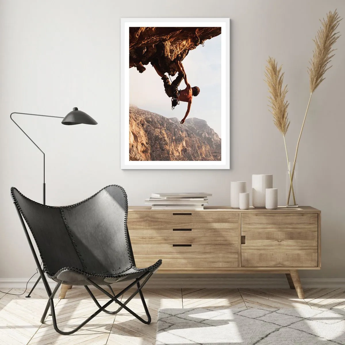Poster in white frmae - The Whole World on a Sharp Cliff - 50x70 cm