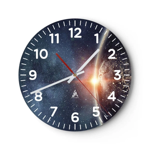 Wall clock - Clock on glass - In a New Perspective - 40x40 cm