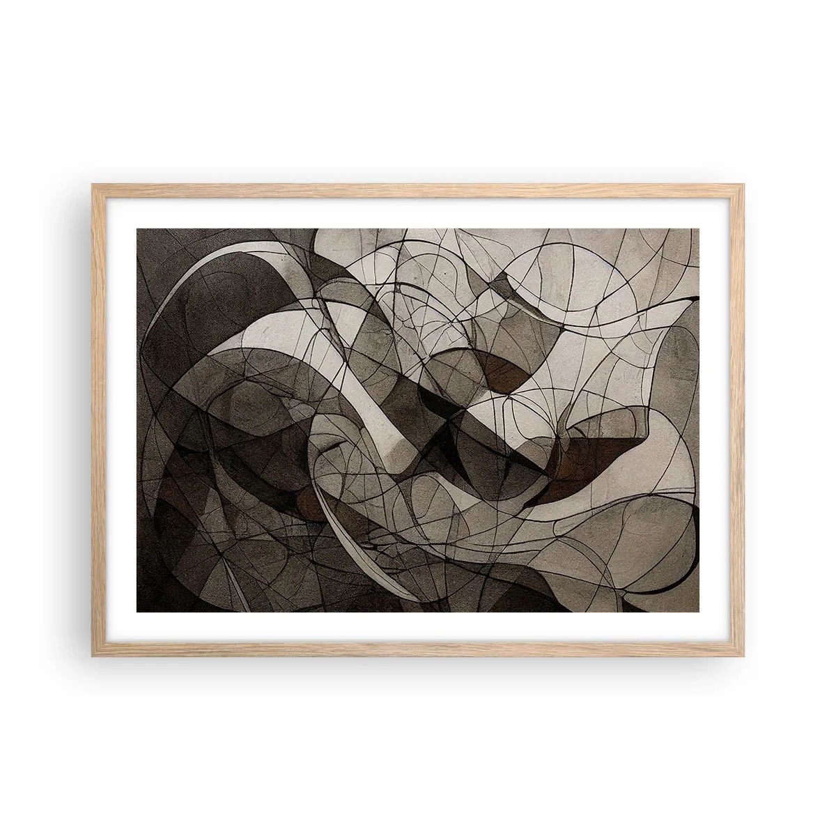 Poster in light oak frame - Circulation of the Colours of the Earth - 70x50 cm