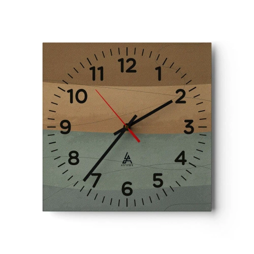 Wall clock - Clock on glass - Horizontal Compostion - 30x30 cm