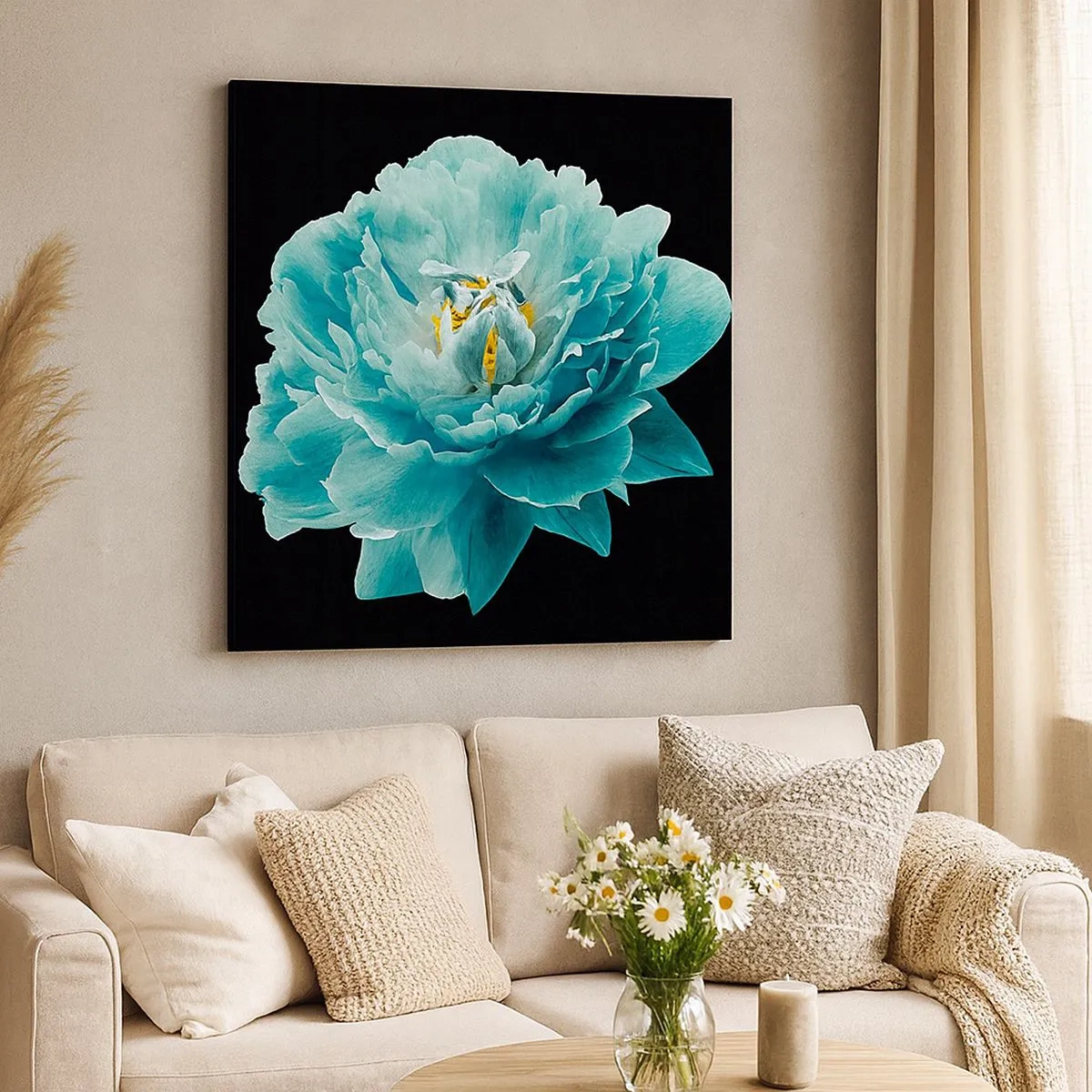 Canvas picture - Blue and Gold Petals - 30x30 cm