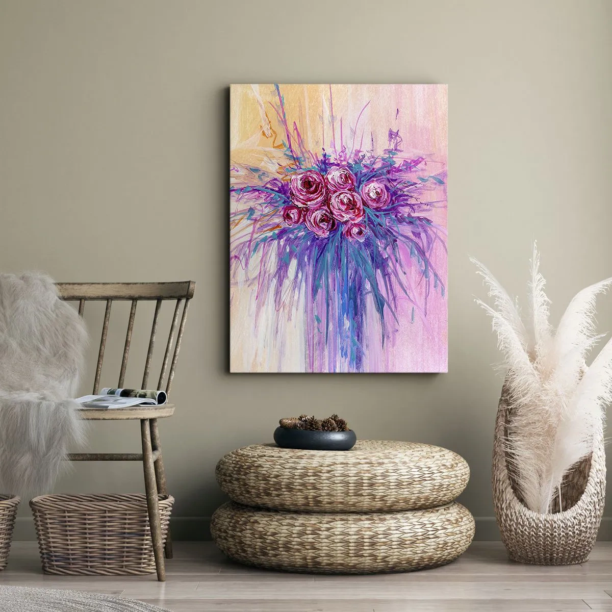 Canvas picture - Rose Fountain - 65x120 cm