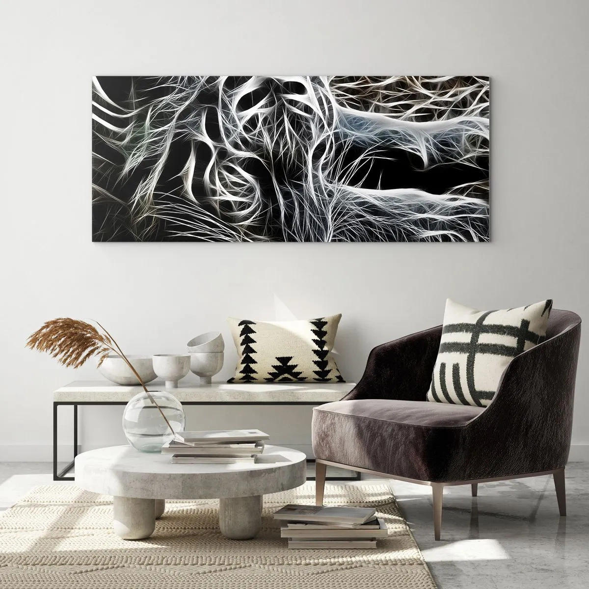 Glass picture - Study in Lightness of Cats - 120x50 cm