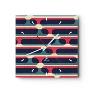 Wall clock - Clock on glass - Inwards and Forwards - 30x30 cm