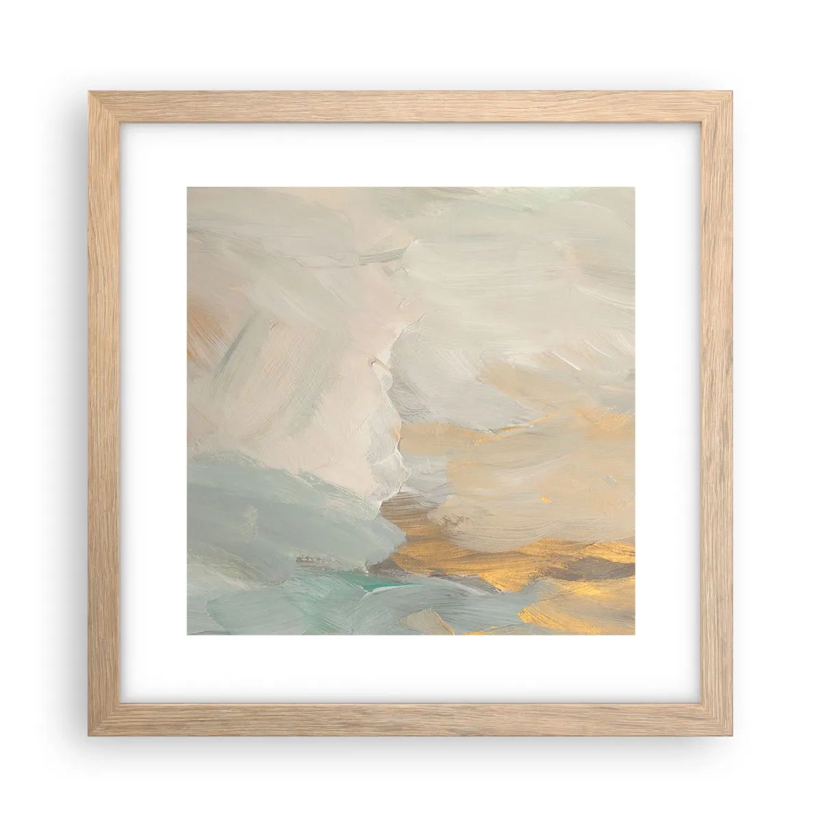 Poster in light oak frame - Abstract: Land of Gentleness - 30x30 cm