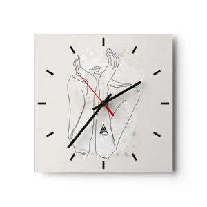 Wall clock - Clock on glass - Dreamful Moment - 30x30 cm