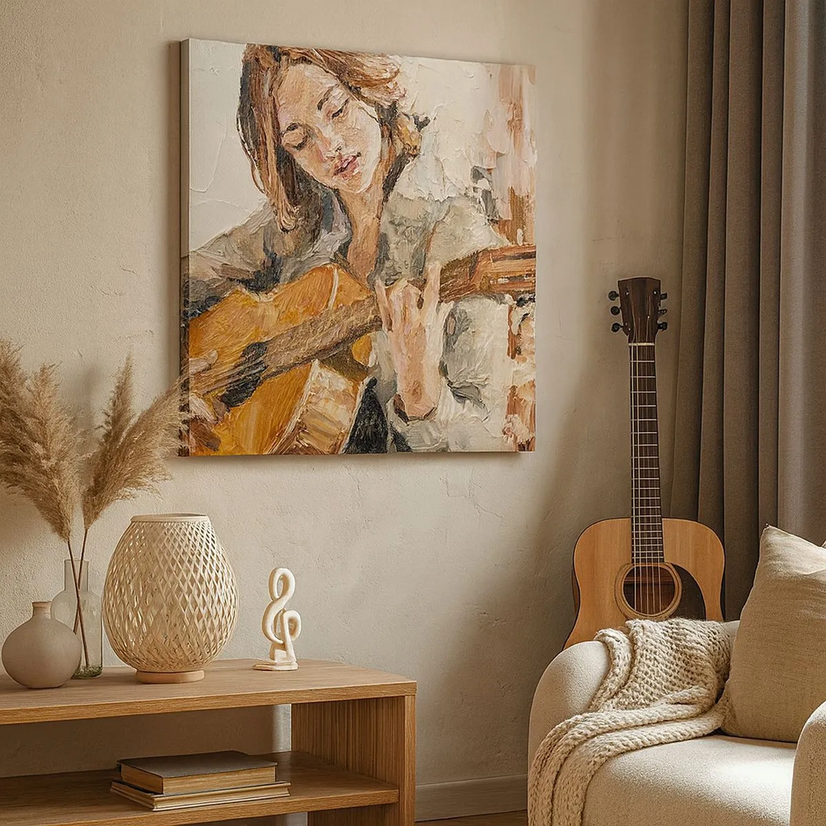 Canvas picture - Concert for Guitar and Girly Heart - 30x30 cm