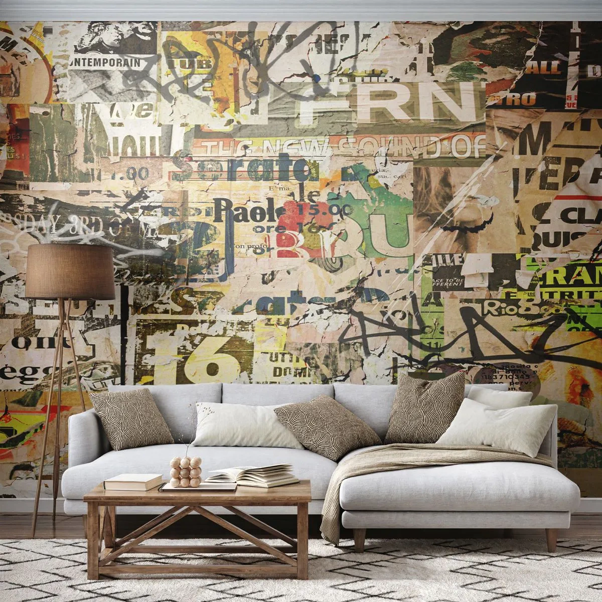 Photo Wallpaper Premium Sand - So Much Is Going on - Graffiti, Mural, Piece - 350x256 cm