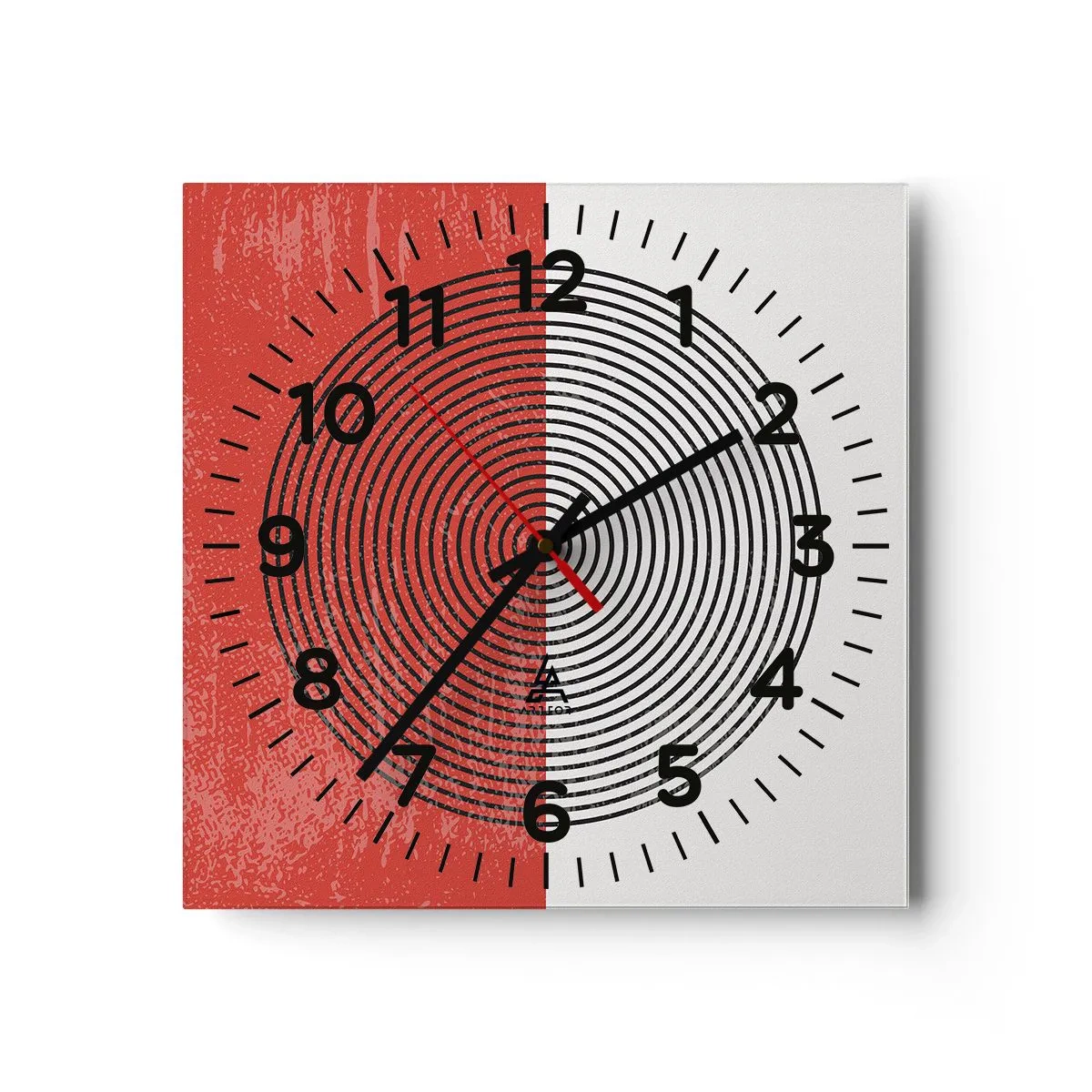 Wall clock - Clock on glass - To the Core - 30x30 cm