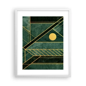 Poster in white frmae - Dynamics of Gold and Azure - 40x50 cm