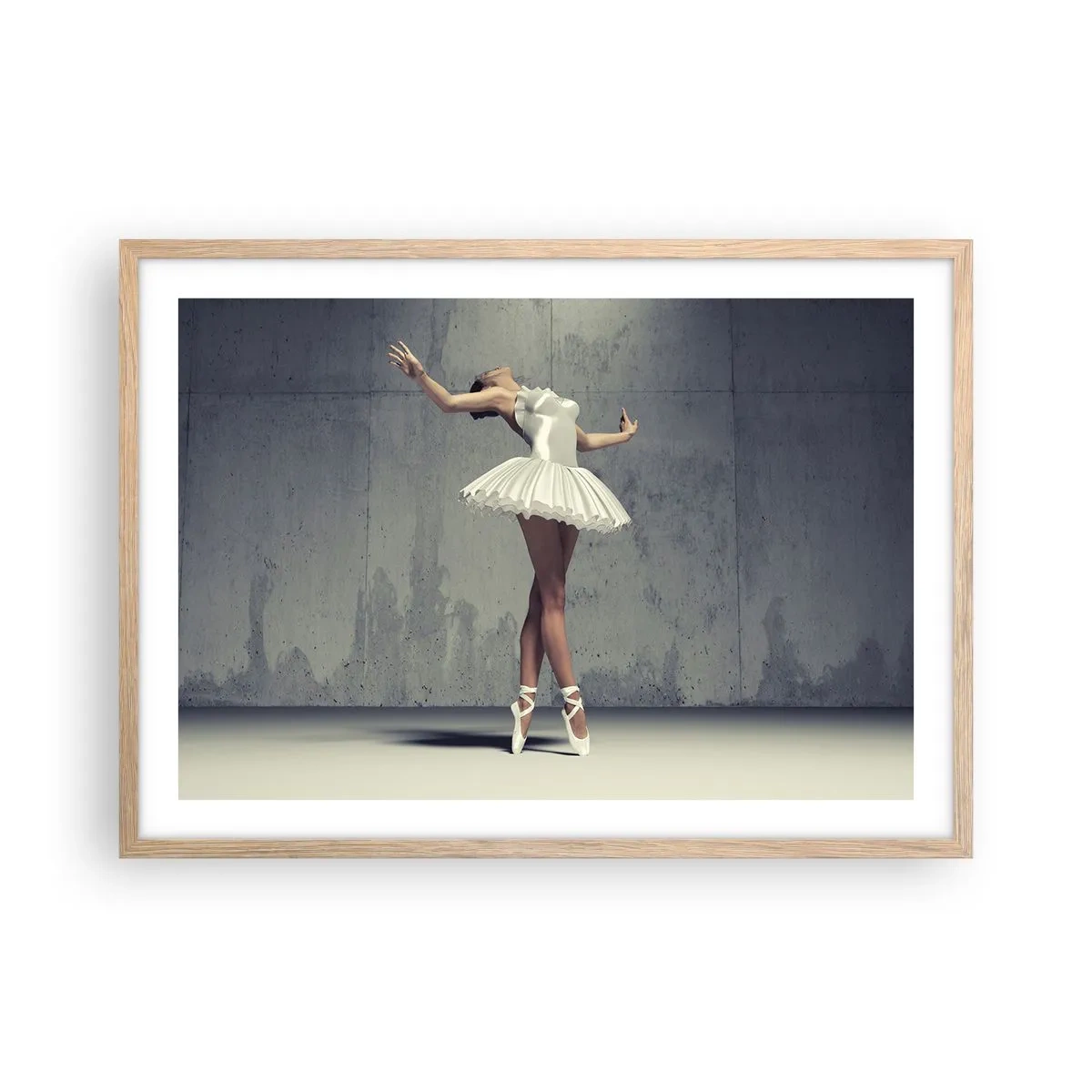 Poster in light oak frame - Light like a Bird - 70x50 cm